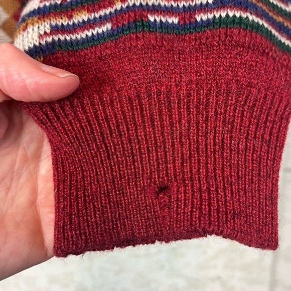 Vintage Mens 3D Knit Sweater Wool Size 54 Made in Italy Patchwork - Picture 4 of 16